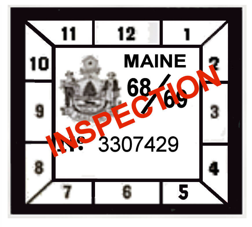 Modal Additional Images for 1968-69 Maine INSPECTION sticker